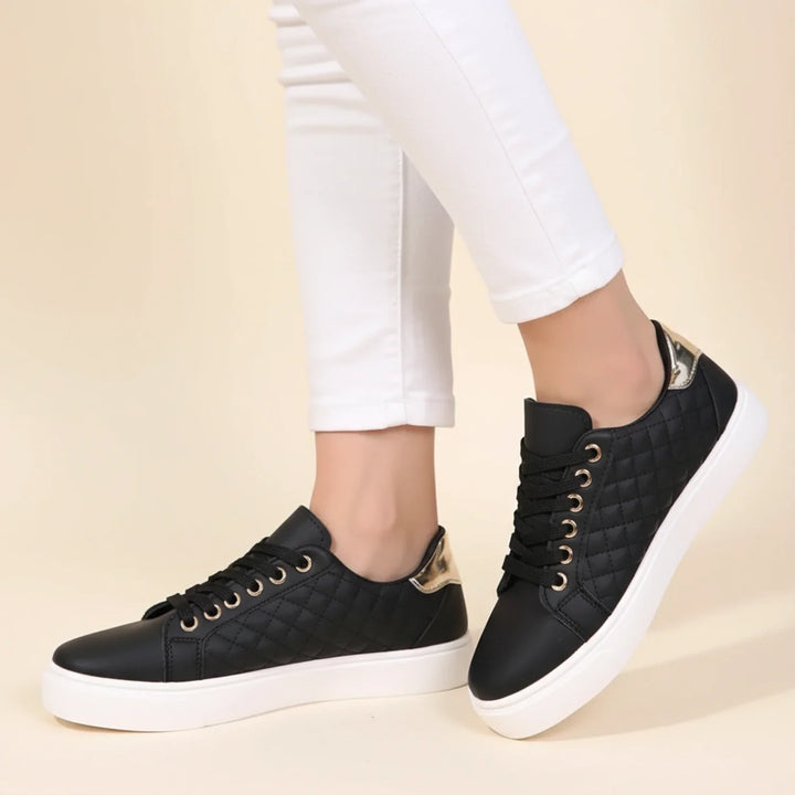 Baskets basses plates en cuir pour femme