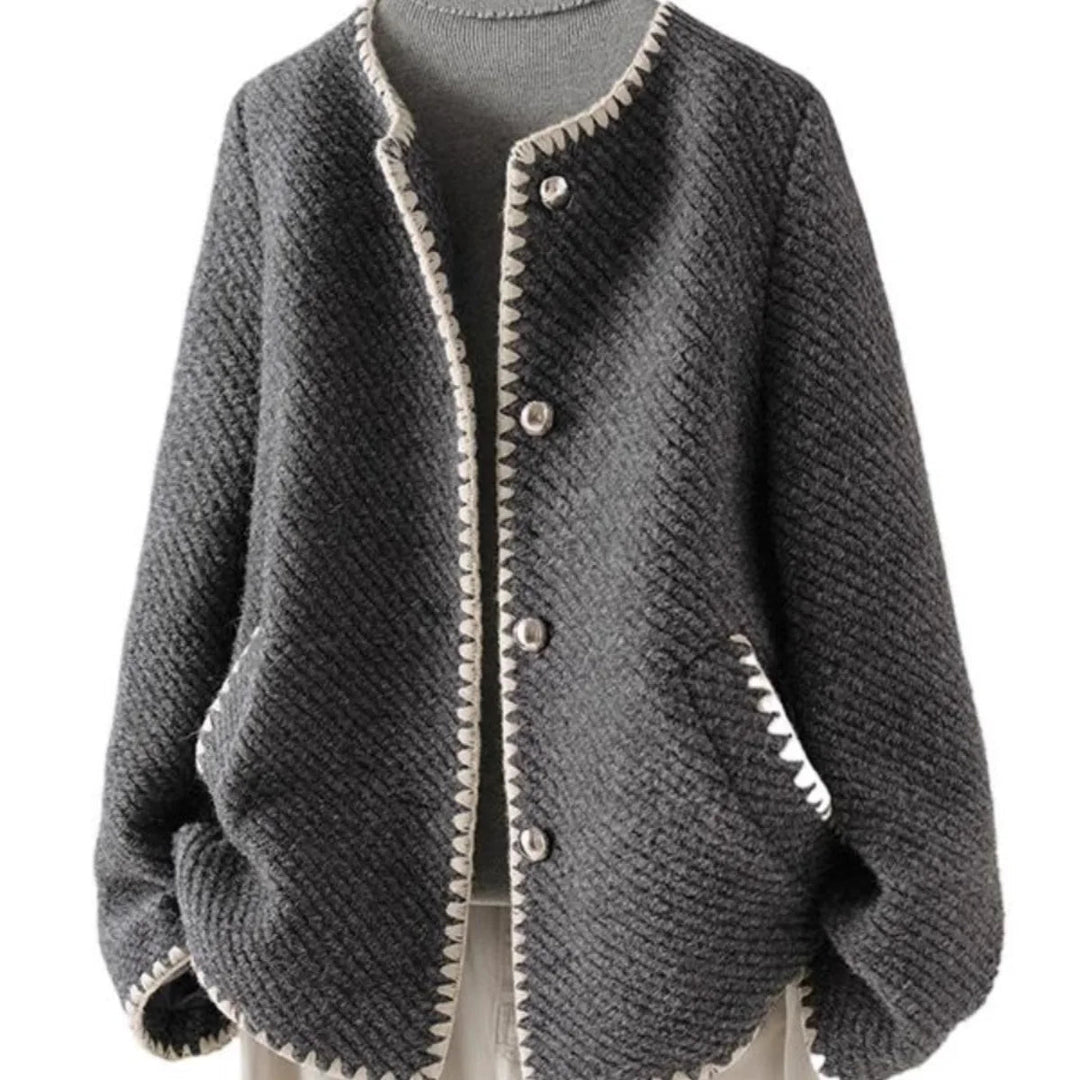Veste en laine tricotée pour femme, cardigan, blazer, manteau d'extérieur