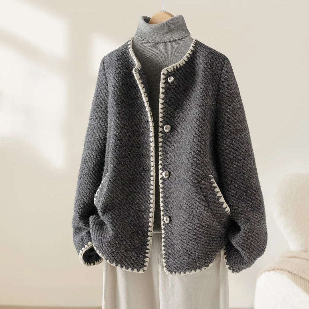 Veste en laine tricotée pour femme, cardigan, blazer, manteau d'extérieur