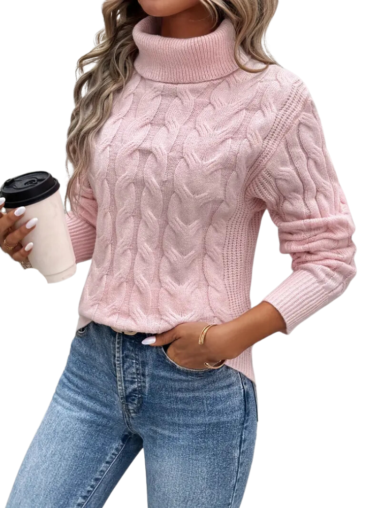 Women's Cable-Knit Turtleneck Sweater