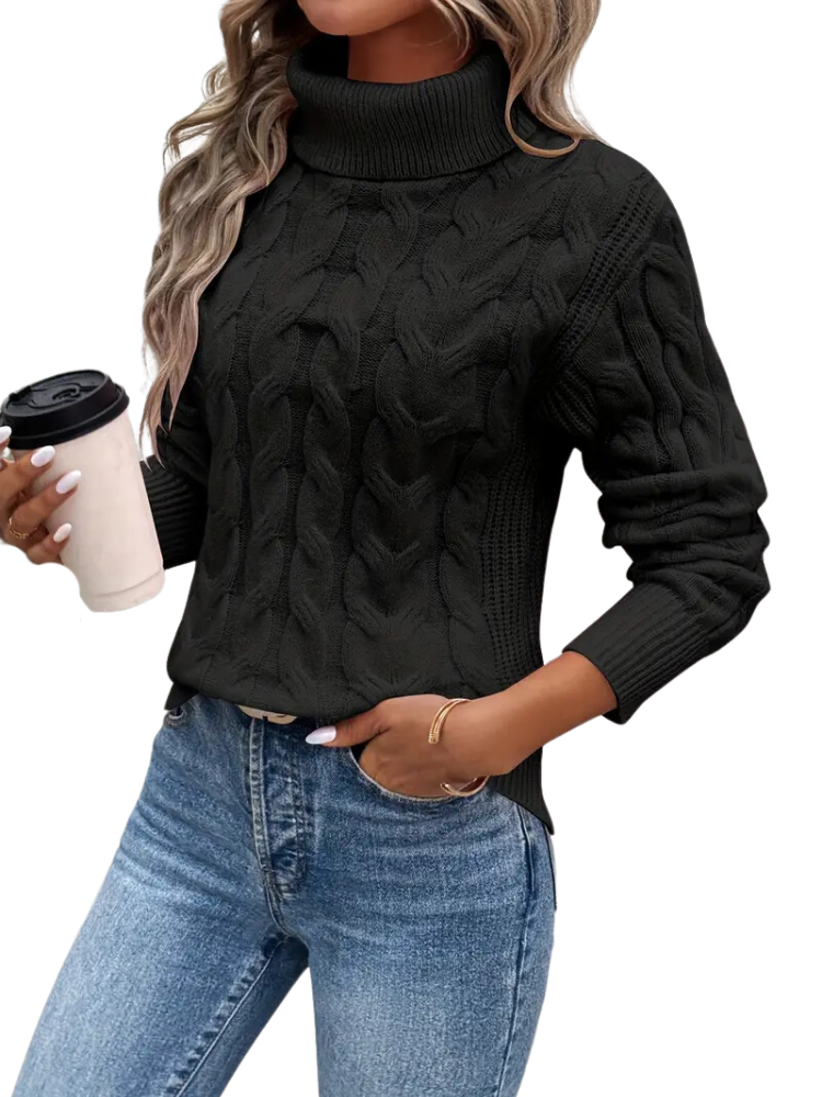 Women's Cable-Knit Turtleneck Sweater