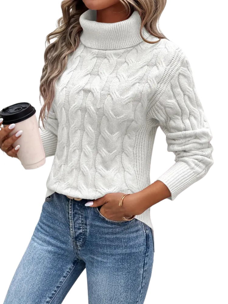 Women's Cable-Knit Turtleneck Sweater