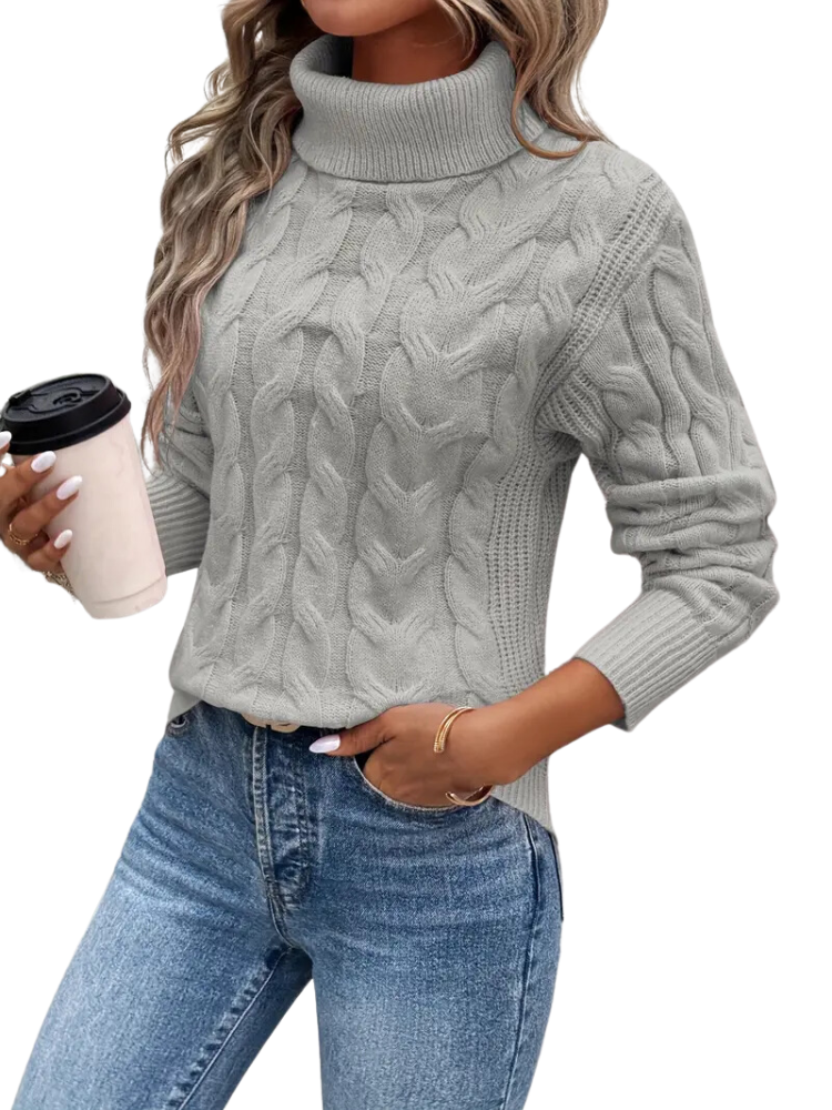Women's Cable-Knit Turtleneck Sweater