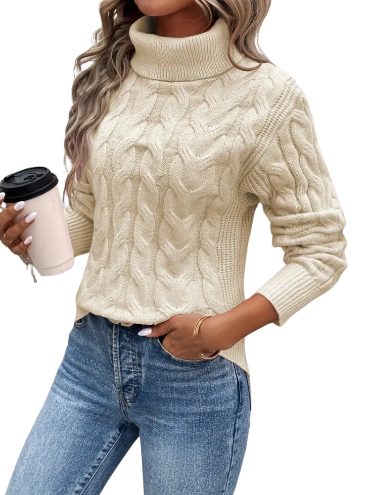 Women's Cable-Knit Turtleneck Sweater