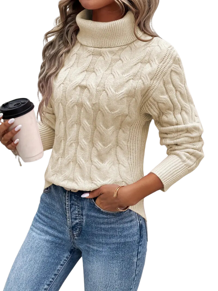 Women's Cable-Knit Turtleneck Sweater