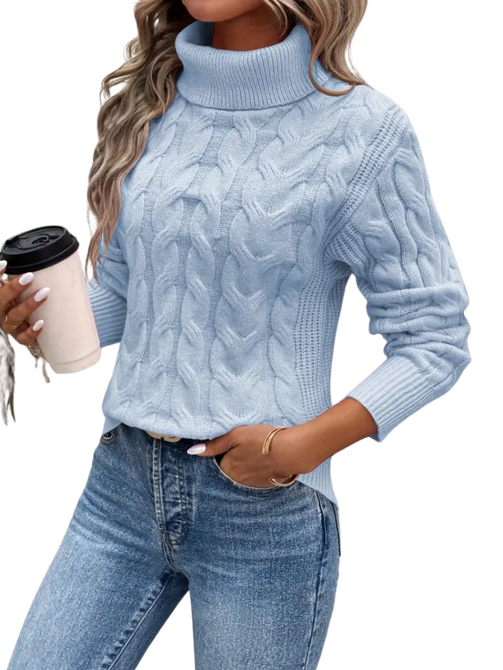 Women's Cable-Knit Turtleneck Sweater