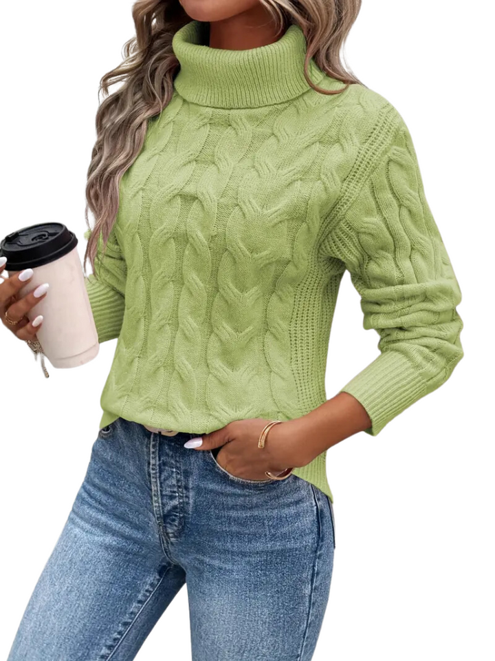 Women's Cable-Knit Turtleneck Sweater