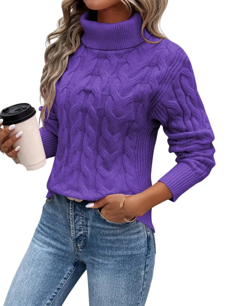 Women's Cable-Knit Turtleneck Sweater