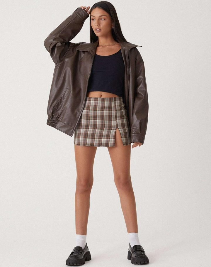 Women's Leather Jacket Bomber Oversized Faux Coat