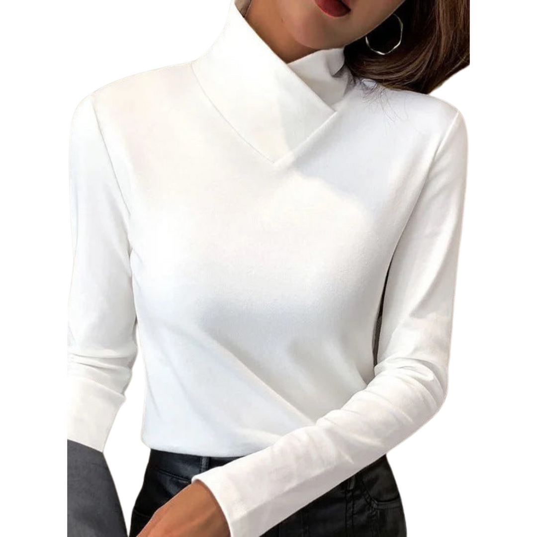 Women's Mock Neck Long Sleeve Knit Top