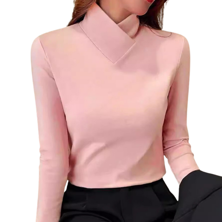 Women's Mock Neck Long Sleeve Knit Top