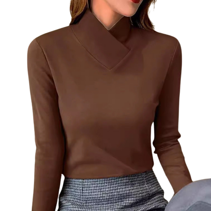 Women's Mock Neck Long Sleeve Knit Top