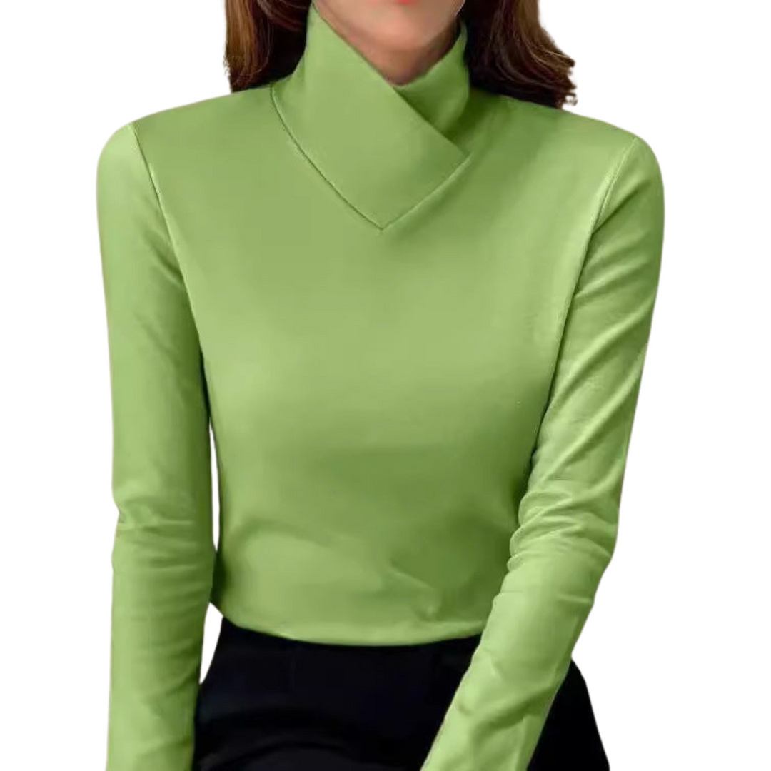 Women's Mock Neck Long Sleeve Knit Top