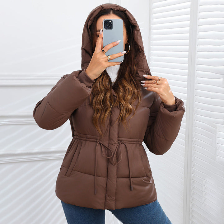 Women's Puffer Jacket Fleece Hooded Padded Coat