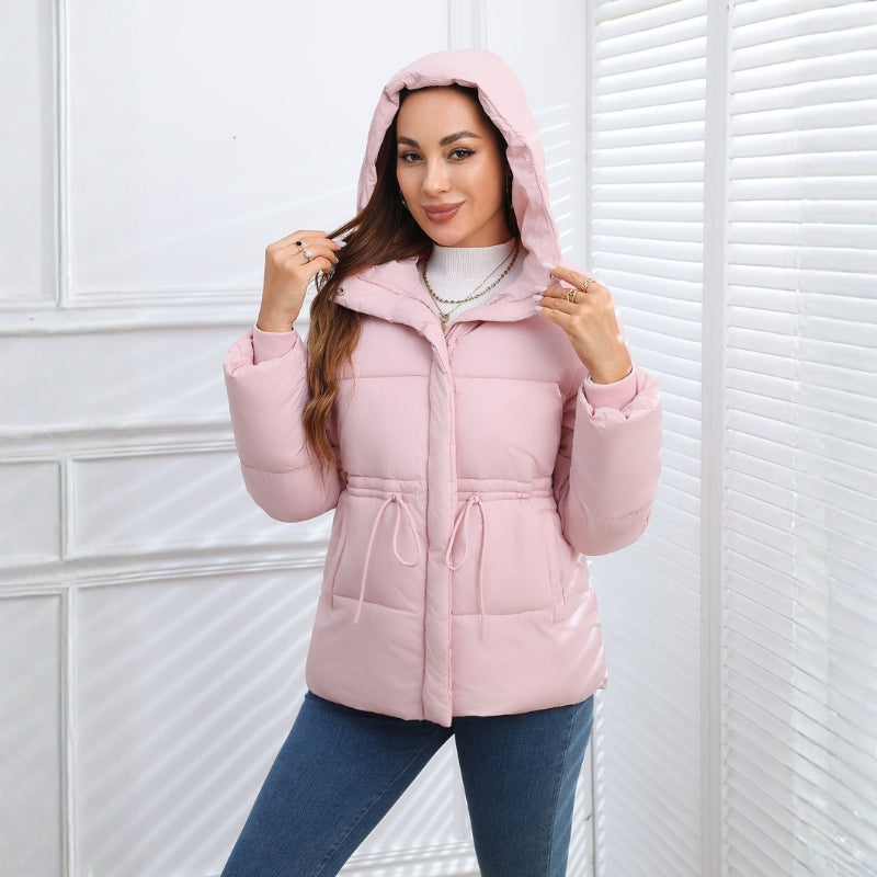 Women's Puffer Jacket Fleece Hooded Padded Coat