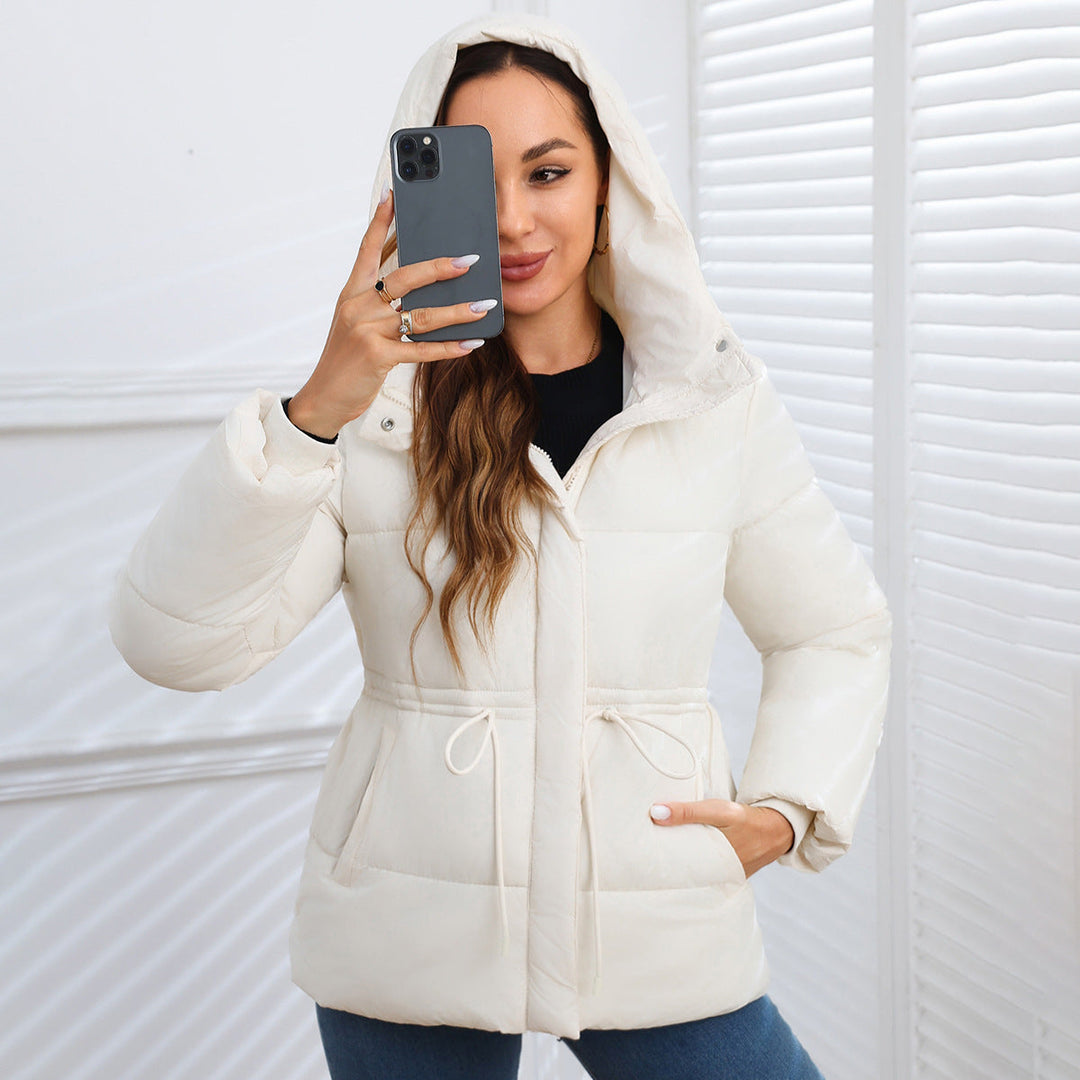 Women's Puffer Jacket Fleece Hooded Padded Coat