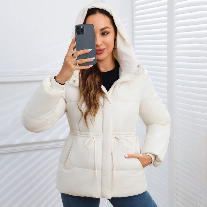 Women's Puffer Jacket Fleece Hooded Padded Coat