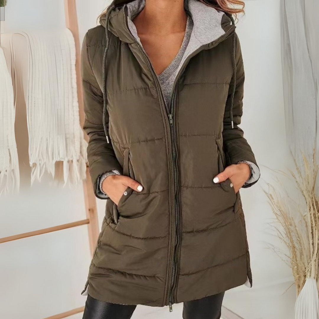 Women's Fleece Hooded Puffer Jacket Coat