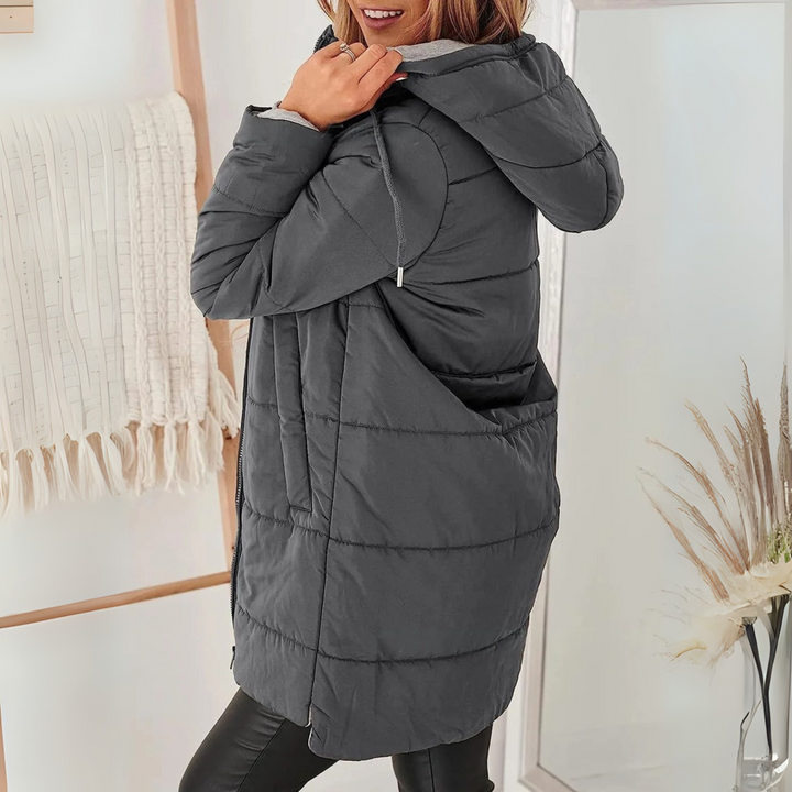 Women's Fleece Hooded Puffer Jacket Coat