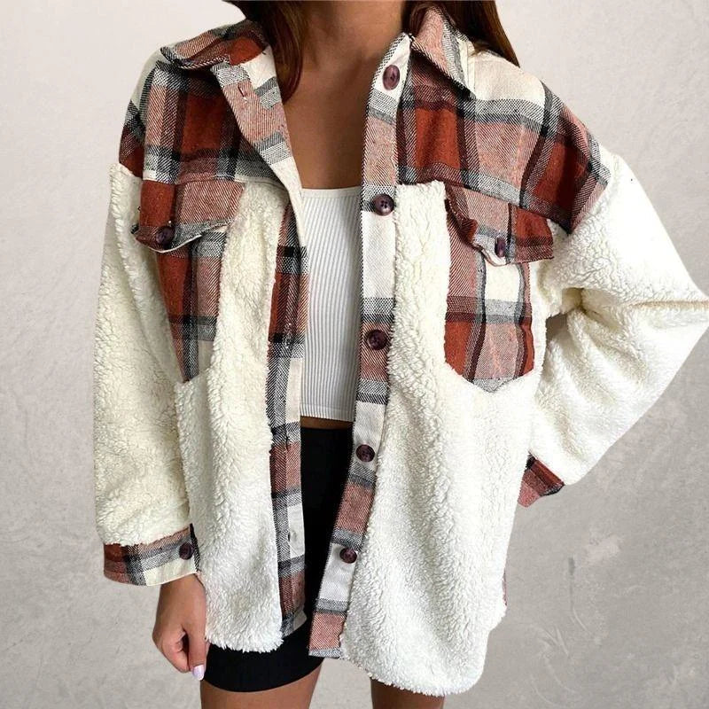 Women’s Fleece Checkered Plaid Shacket