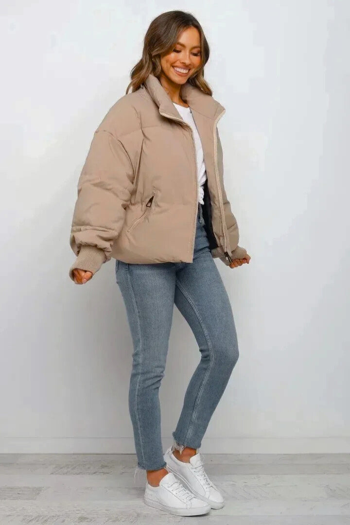 Blouson aviateur matelassé pour femme en nylon