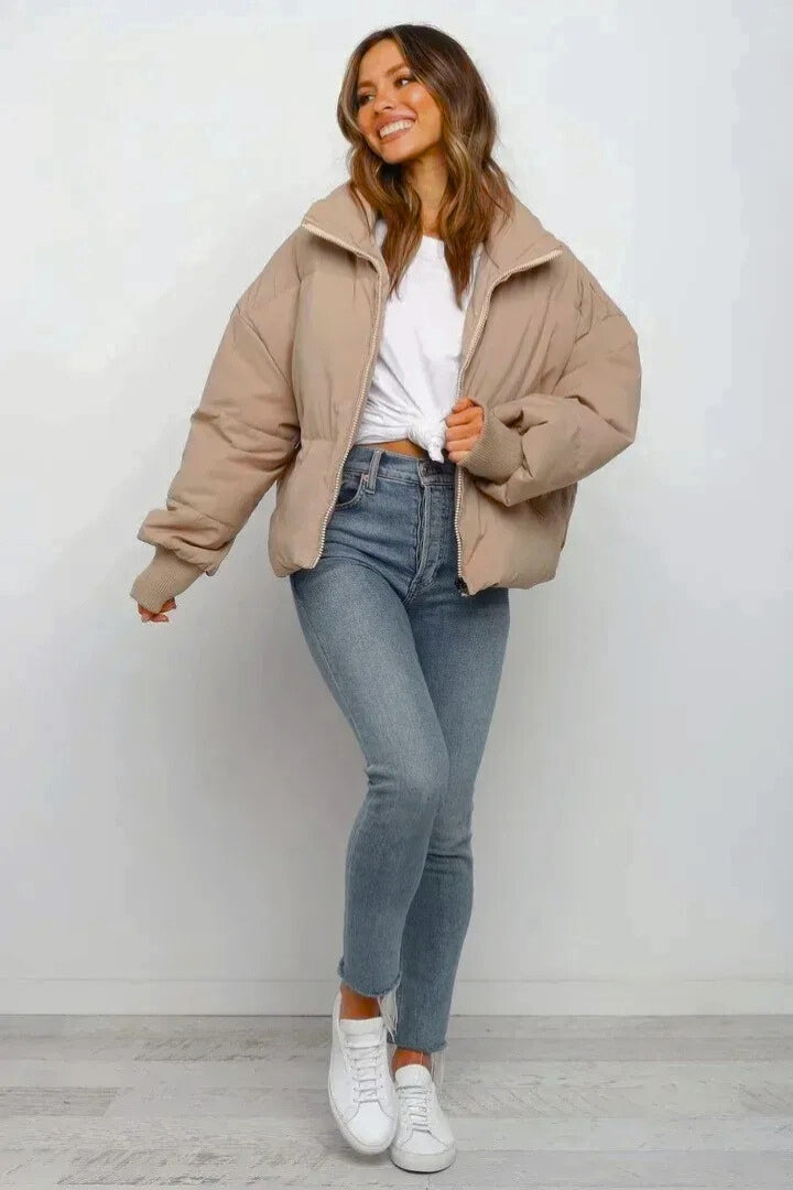 Blouson aviateur matelassé pour femme en nylon
