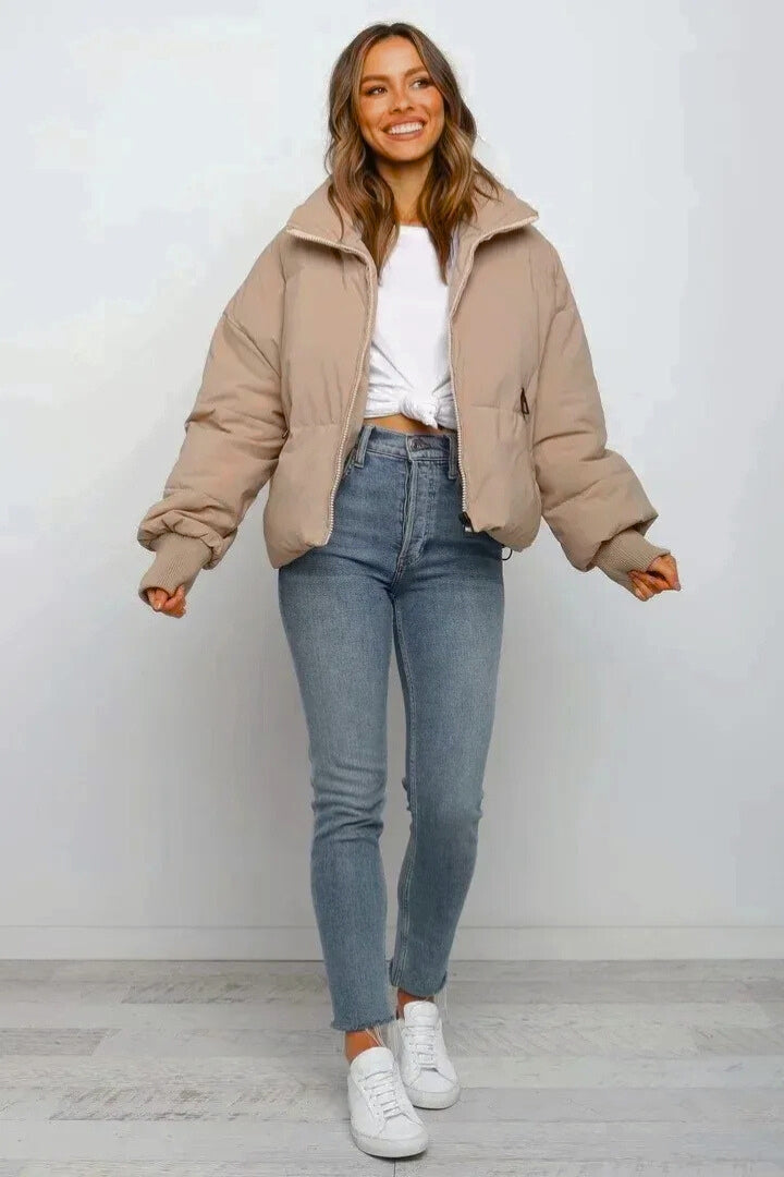 Blouson aviateur matelassé pour femme en nylon