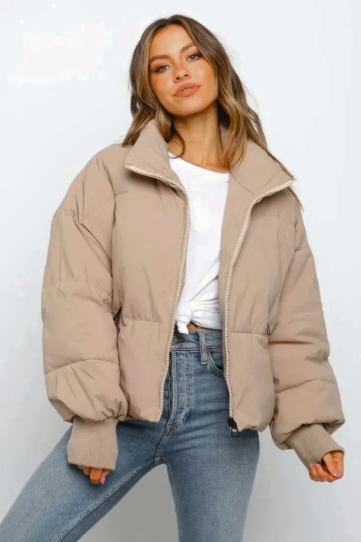 Blouson aviateur matelassé pour femme en nylon