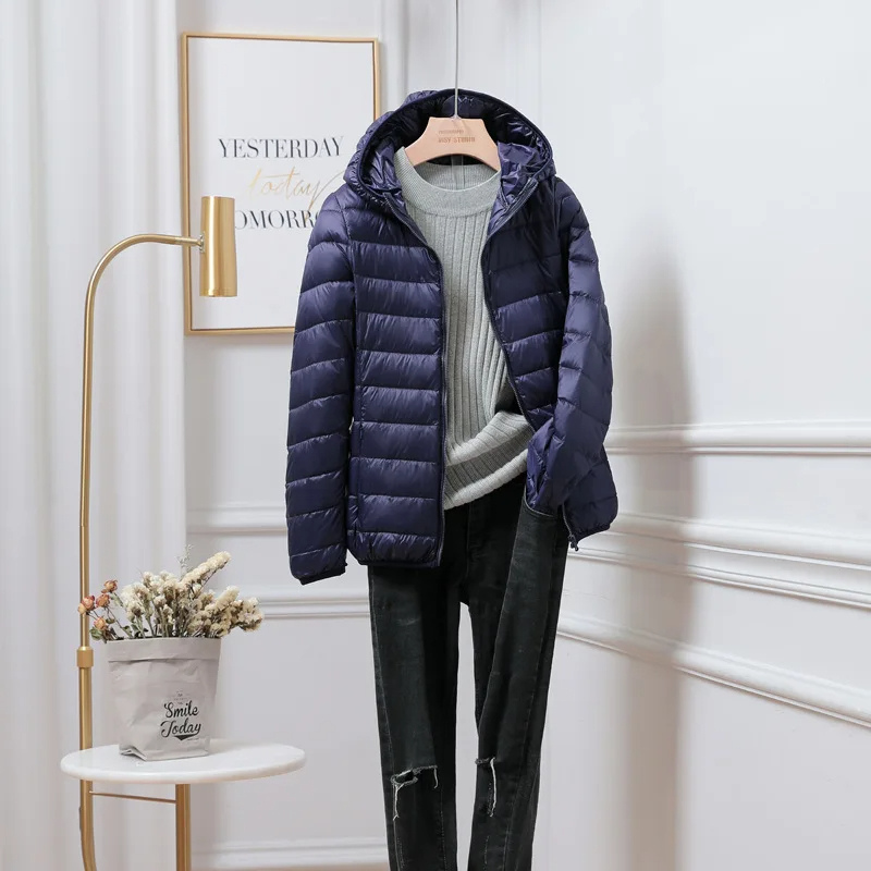 Women's Down Puffer Jacket Hooded Winter Coat