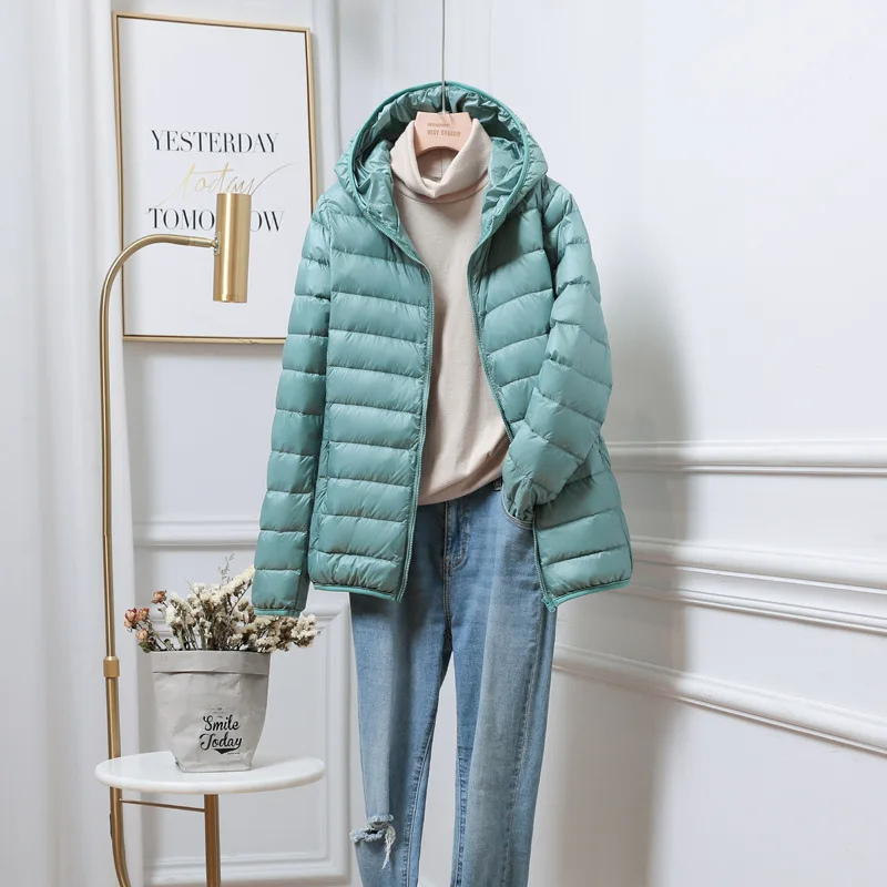 Women's Down Puffer Jacket Hooded Winter Coat