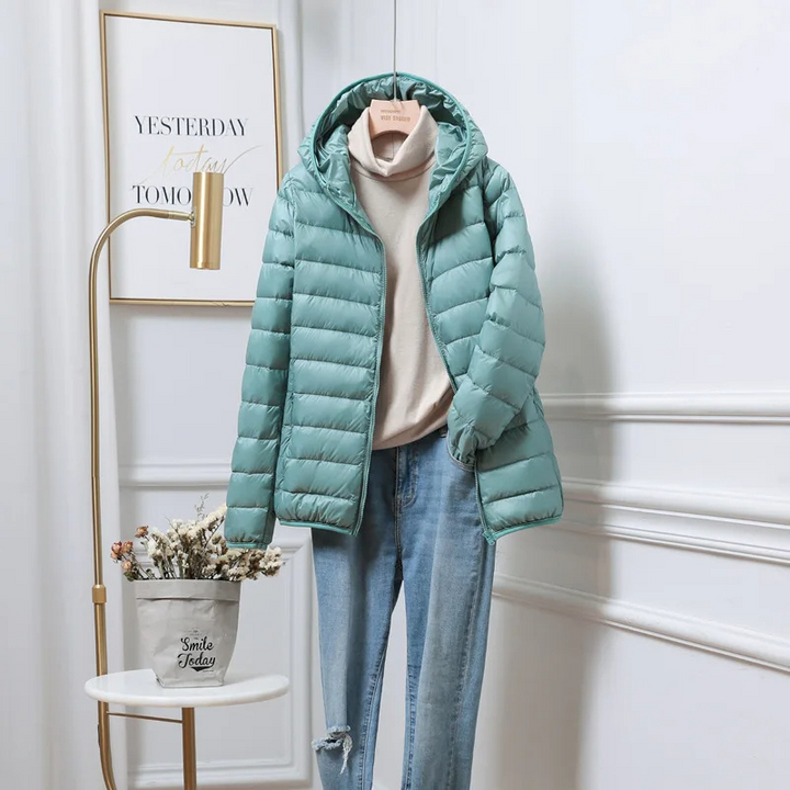 Women's Down Puffer Jacket Hooded Winter Coat