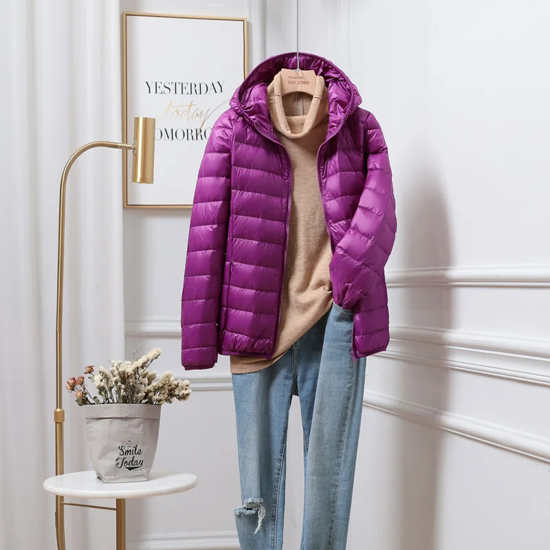 Women's Down Puffer Jacket Hooded Winter Coat