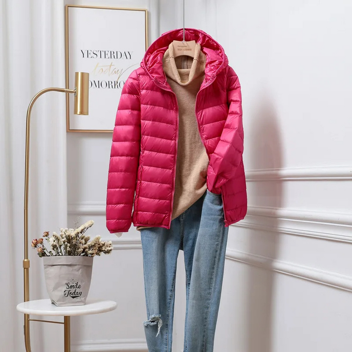 Women's Down Puffer Jacket Hooded Winter Coat