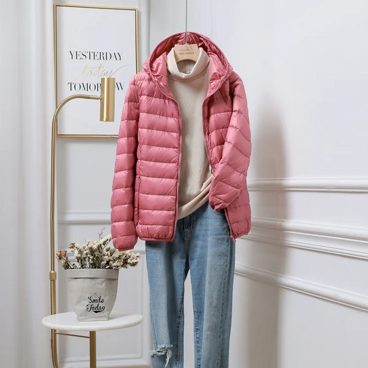 Women's Down Puffer Jacket Hooded Winter Coat