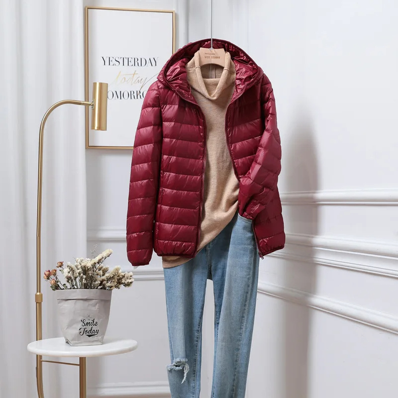 Women's Down Puffer Jacket Hooded Winter Coat