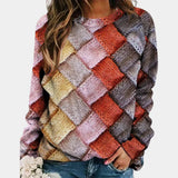 Women's Geometric-Knit Crew-Neck Sweater