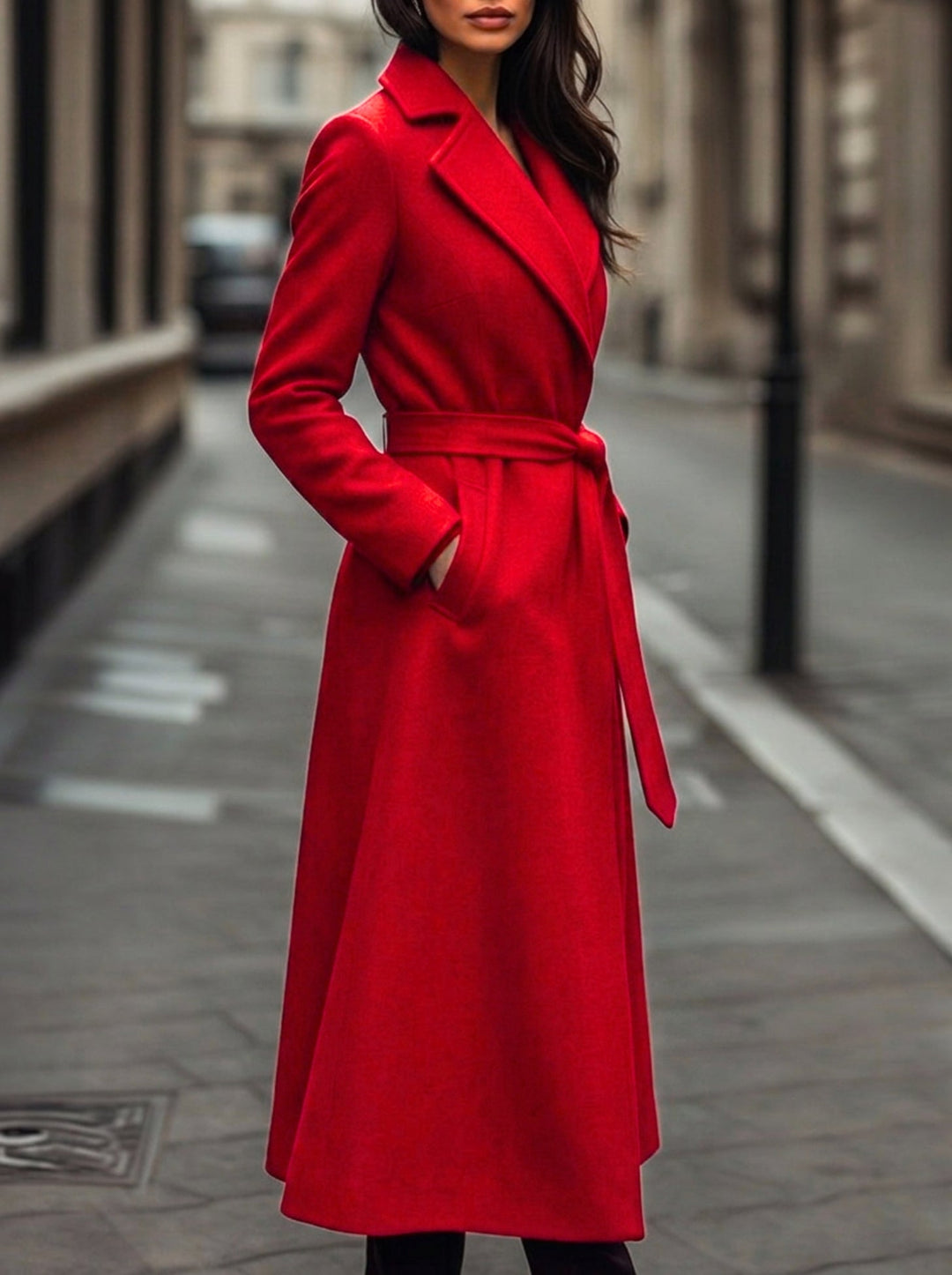 Women's Wool Overcoat Long Wrap Jacket