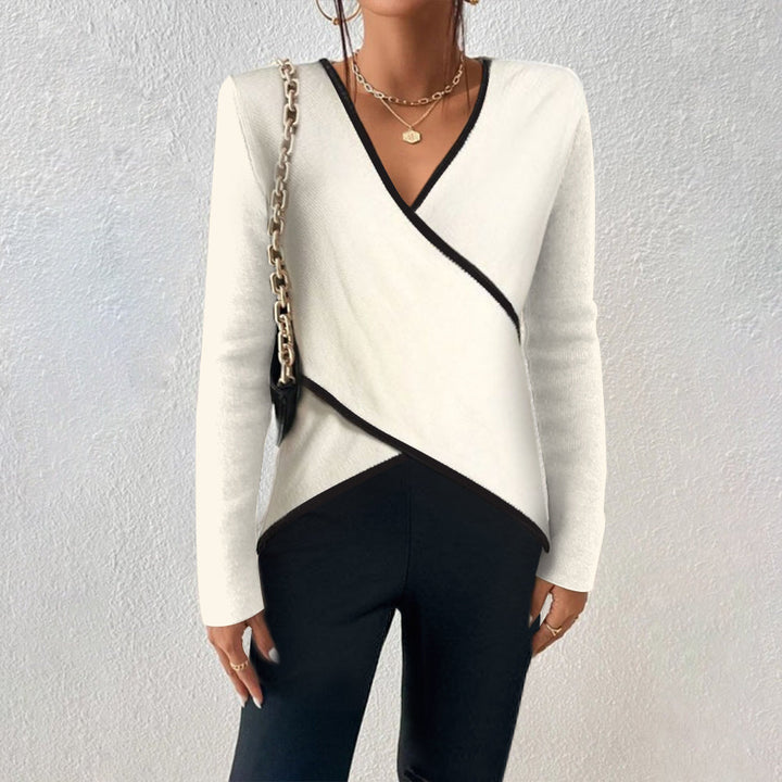 Women's Knit V-Neck Long-Sleeve Sweater