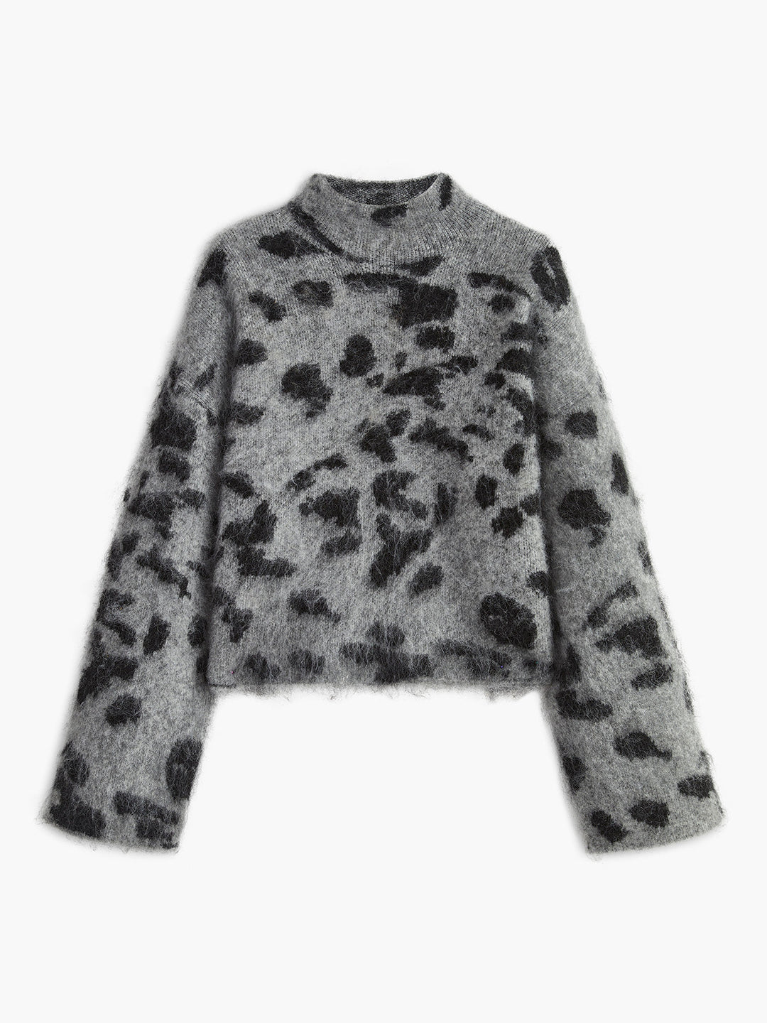 Women's Knit Sweater Animal Print Long Sleeve Crewneck Pullover