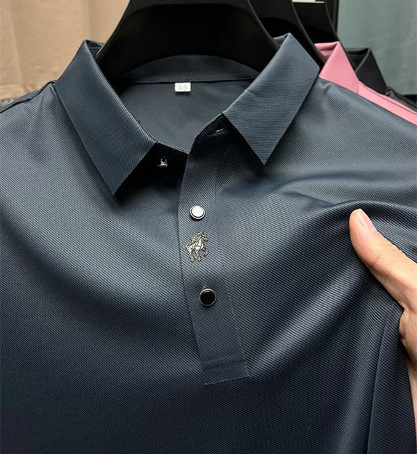 Men's Muscle Fit Polo Shirt Spandex Performance Athletic Top