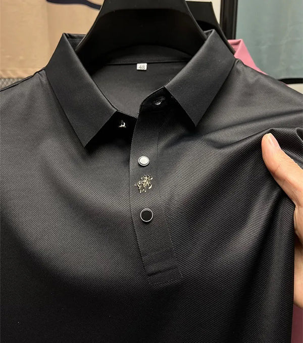 Men's Muscle Fit Polo Shirt Spandex Performance Athletic Top