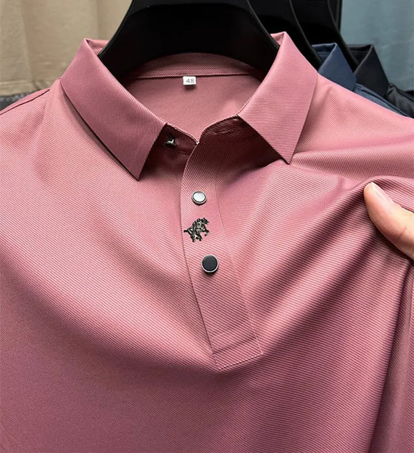 Men's Muscle Fit Polo Shirt Spandex Performance Athletic Top