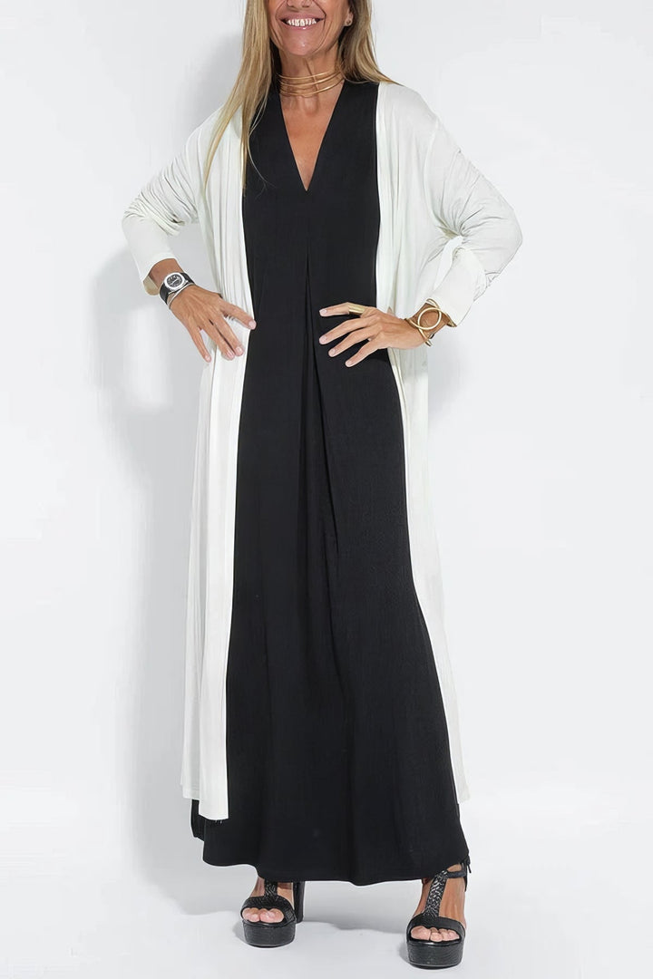 Women's Knit Blend Dress & Long Cardigan 2-Piece Set