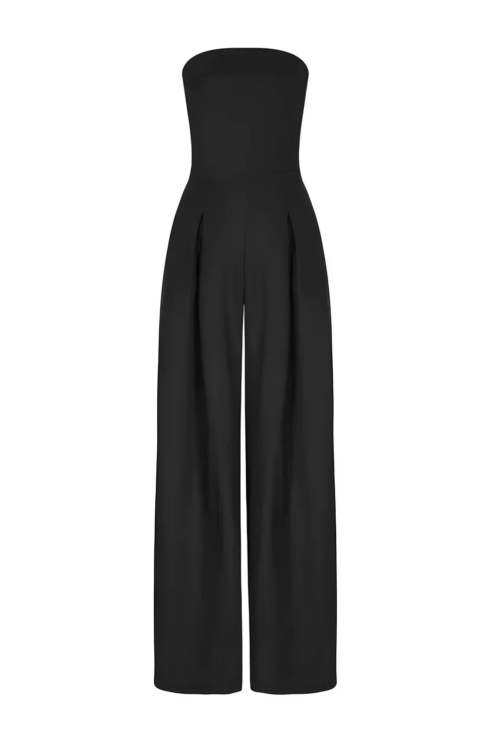 Women's Strapless Wide Leg Linen Jumpsuit with Pockets