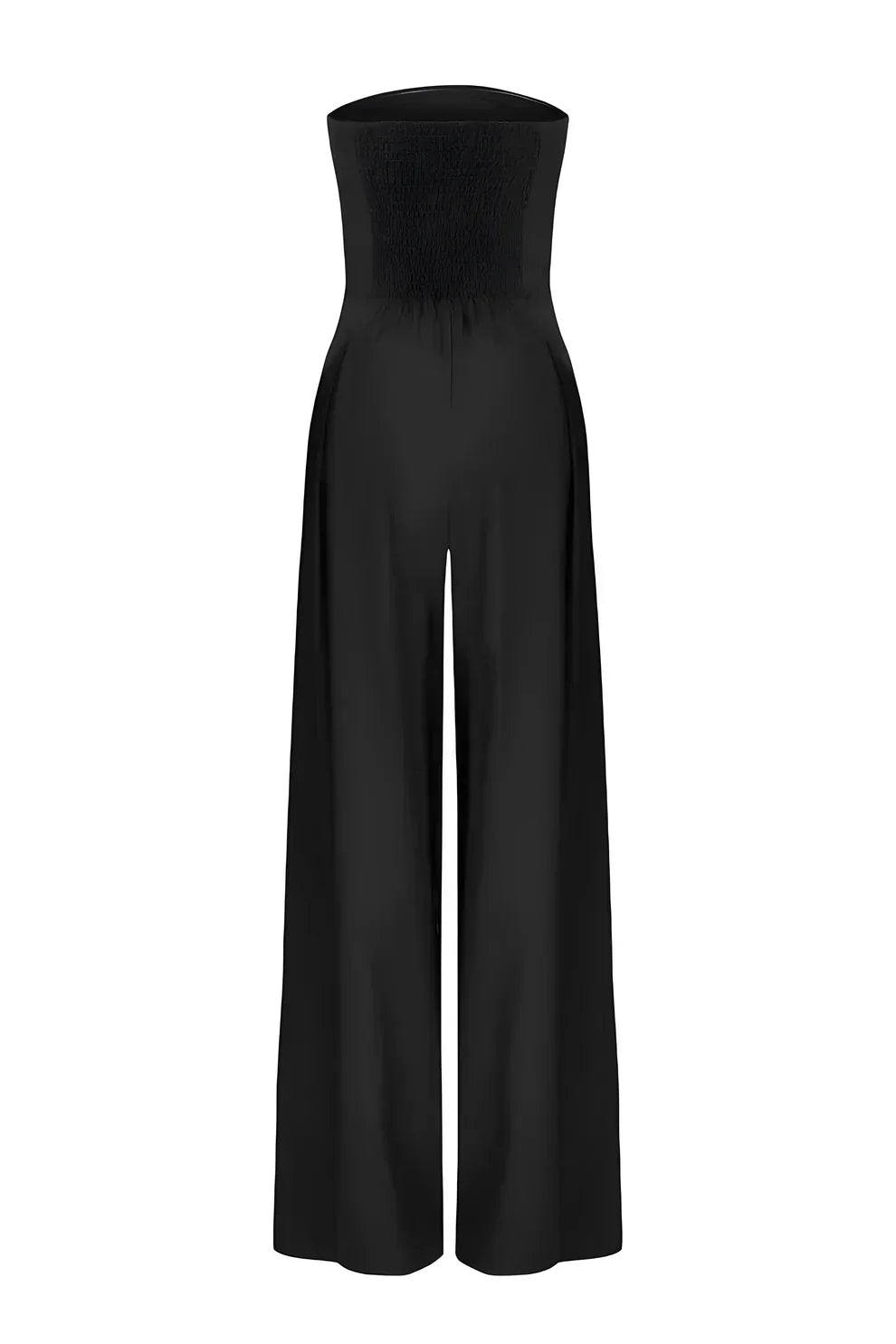 Women's Strapless Wide Leg Linen Jumpsuit with Pockets