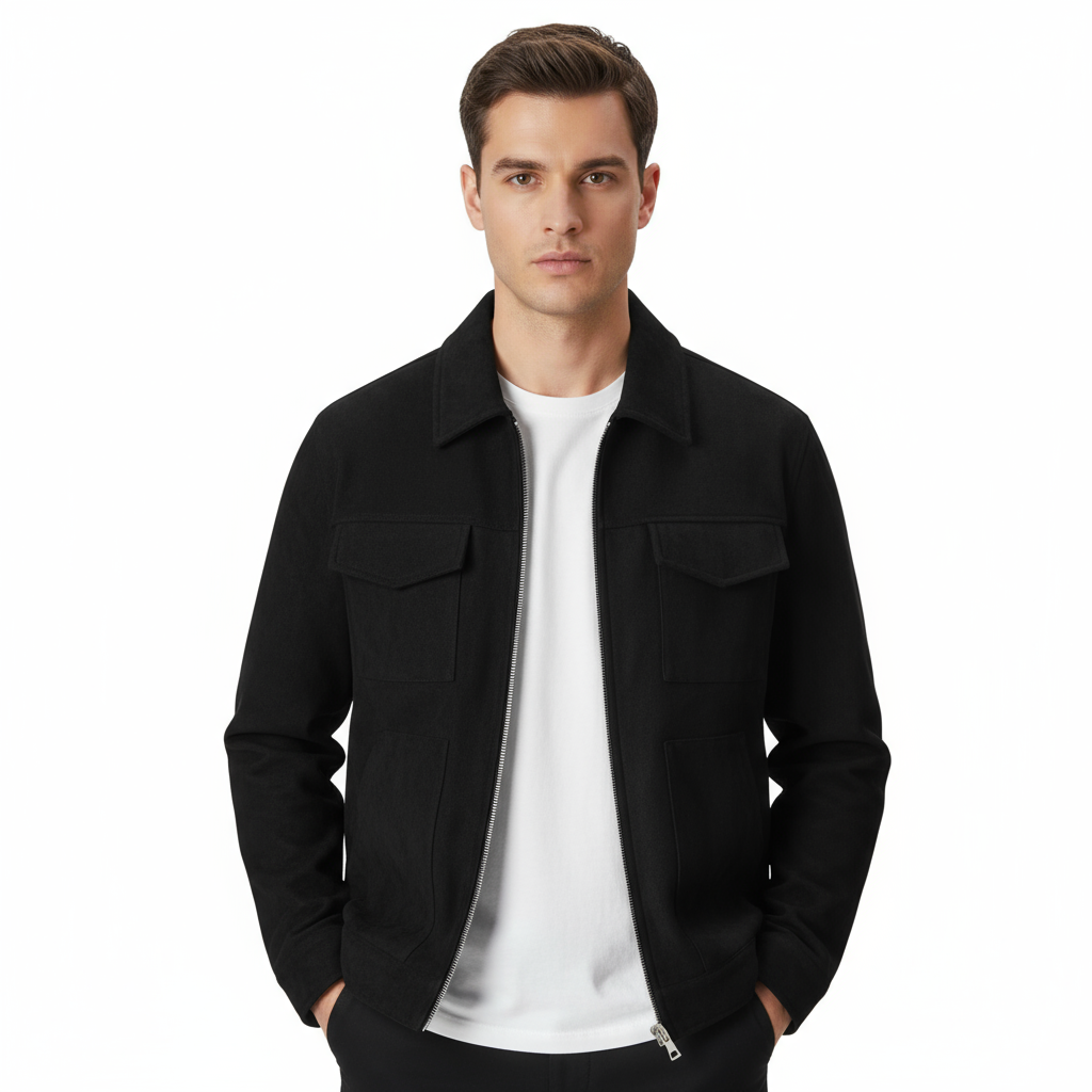 Men's Suede Harrington Bomber Jacket