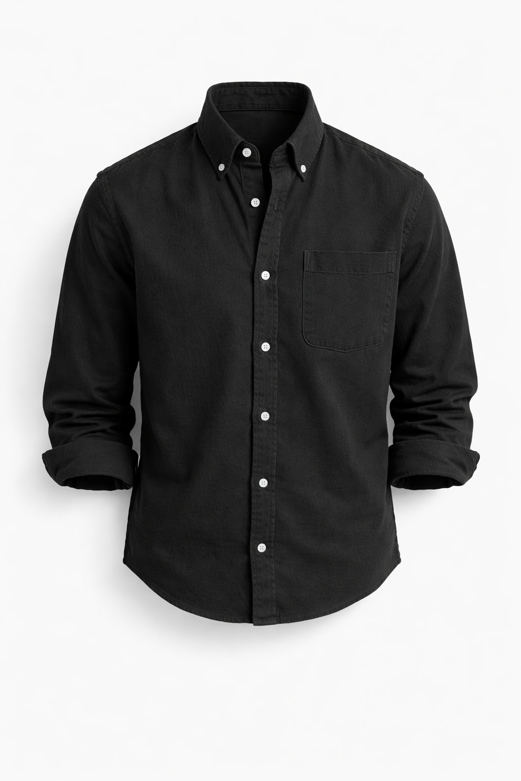 Men's Lightweight Denim Shirt Long Sleeve Button Down Work Top